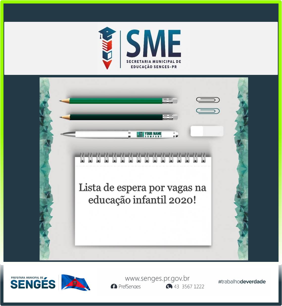Lista de Espera por vagas nos Centro de Educação Infantil 2020